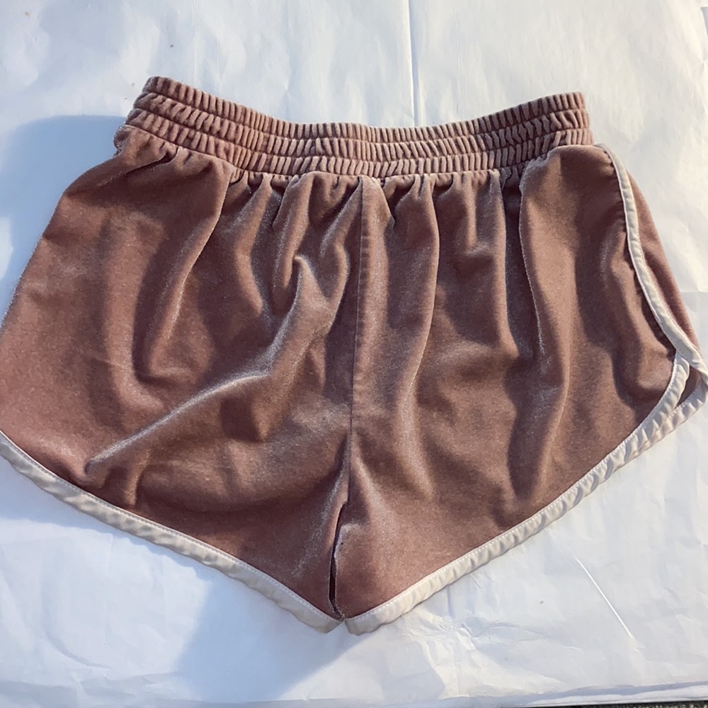 Dusty Pink Velvet Shorts - Picture 3 of 4